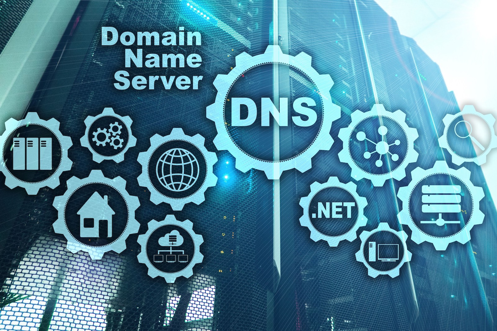 DNS. Domain Name System. Network Web Communication. Internet and digital technology concept DNS is the domain name system (conceptual image)