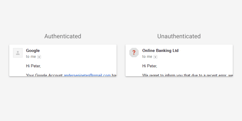 Authenticated vs unauthenticated email – Gmail