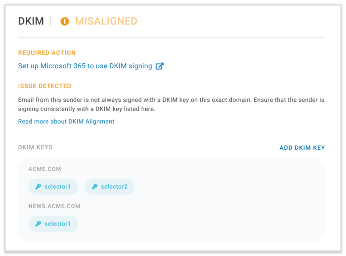dkim – none aligned dkim - none aligned