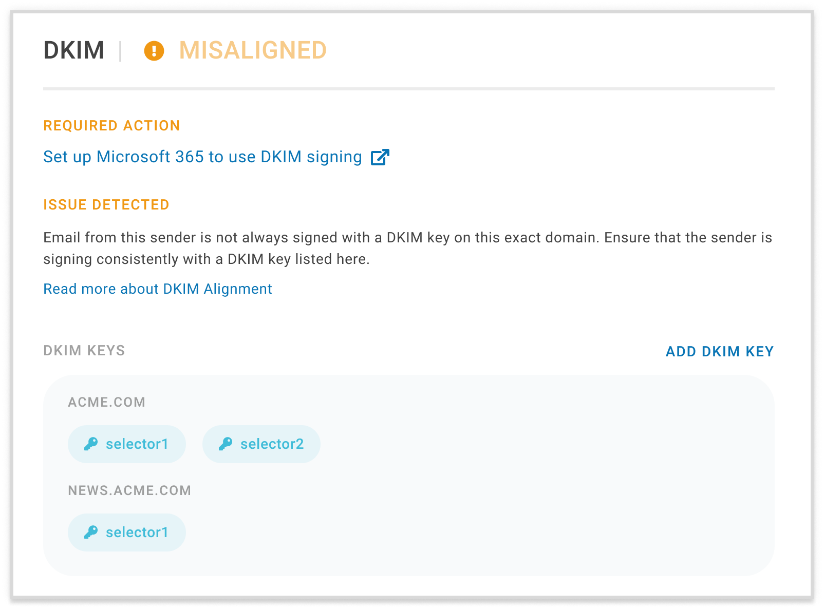 dkim – none aligned dkim – none aligned