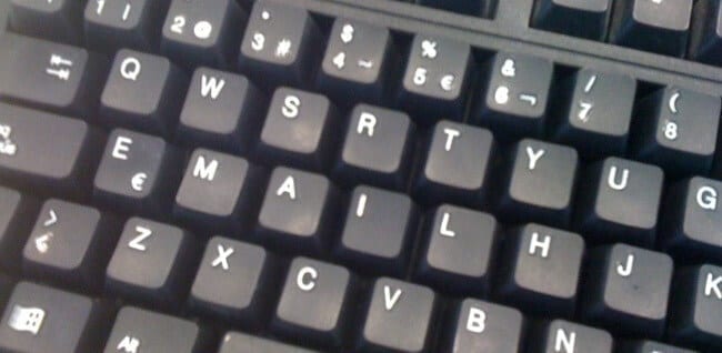 keyboard with email spelled out