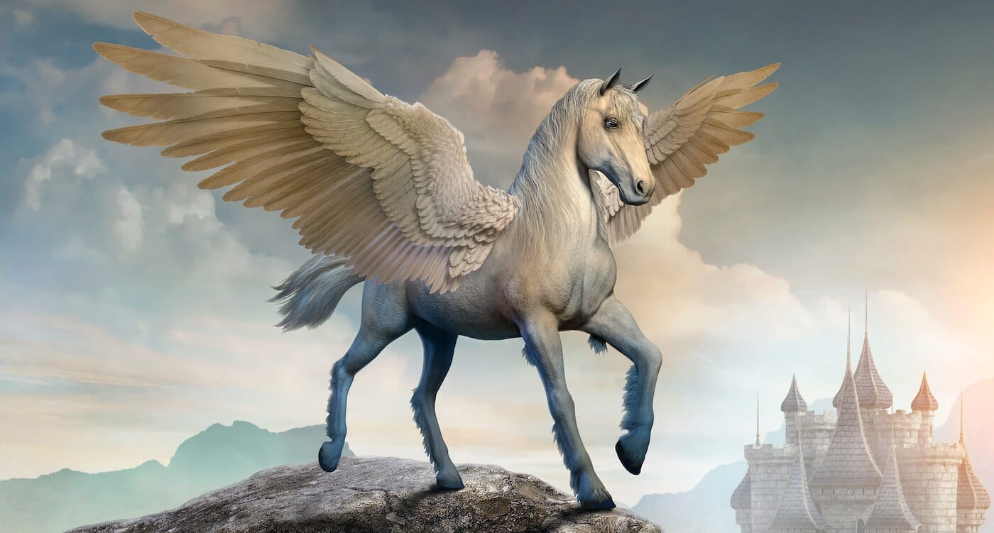 Pegasus scene 3D illustration