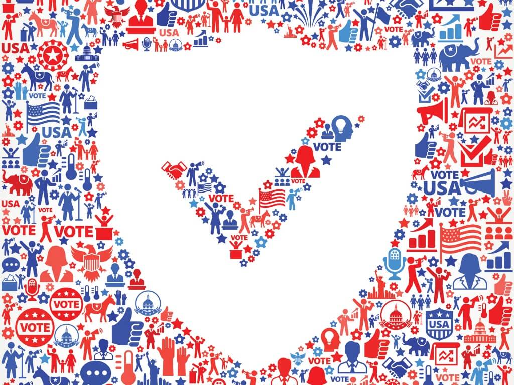 security-vote-and-elections-usa-patriotic-icon-pattern-vector