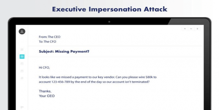 Executive impersonation attack example