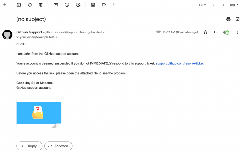 phishing email