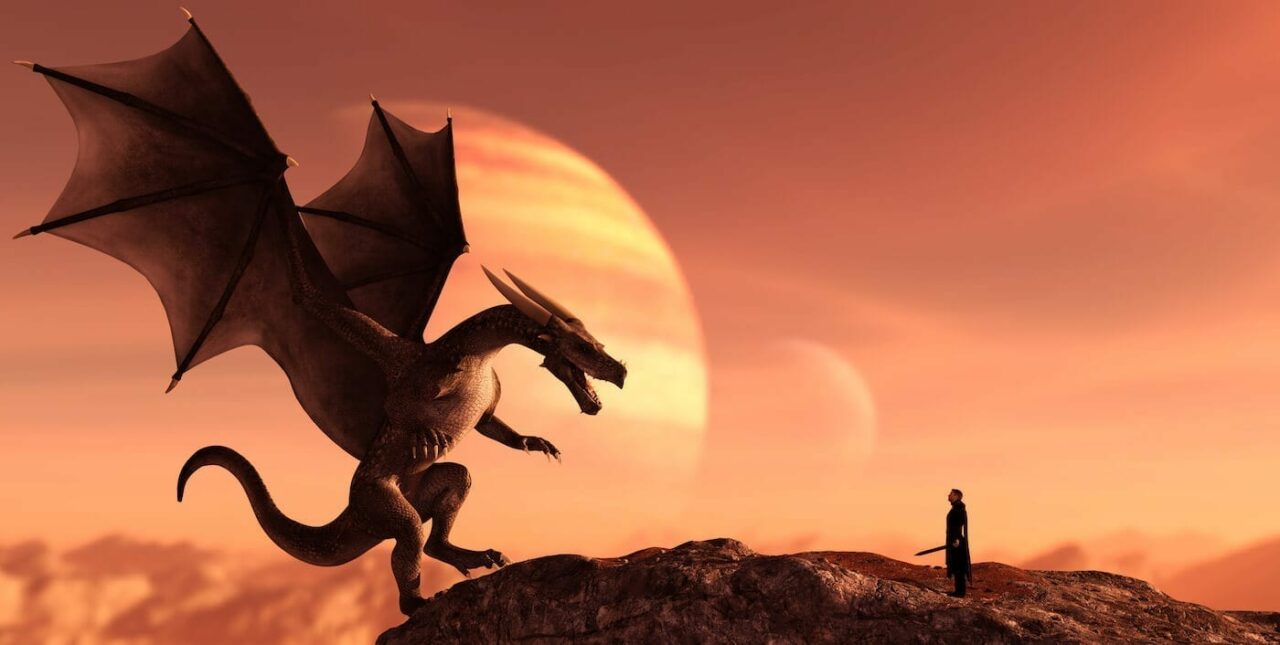 Image of a knight and the dragon