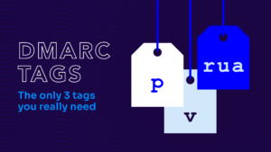 DMARC tags: diagram highlighting p, v, rua, pct, and ri DMARC tags