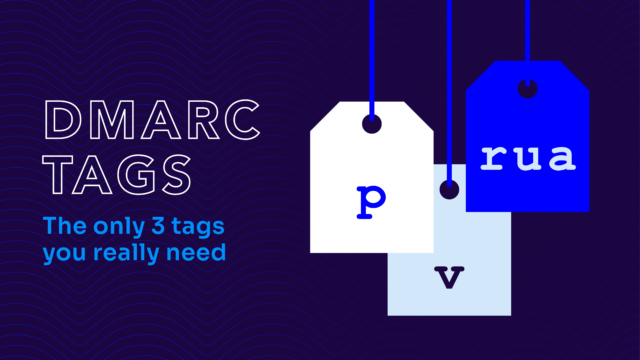 DMARC tags: diagram highlighting p, v, rua, pct, and ri DMARC tags