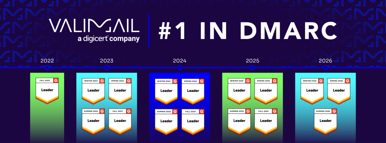 valimail #1 in DMARC for 4 years straight